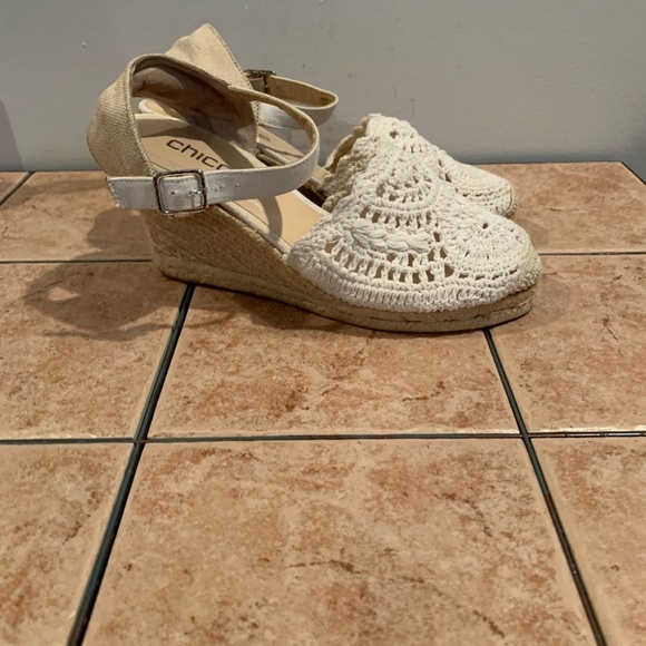 Chico's Sasha Crochet Espadrille Wedges size 8 - Picture 5 of 12
